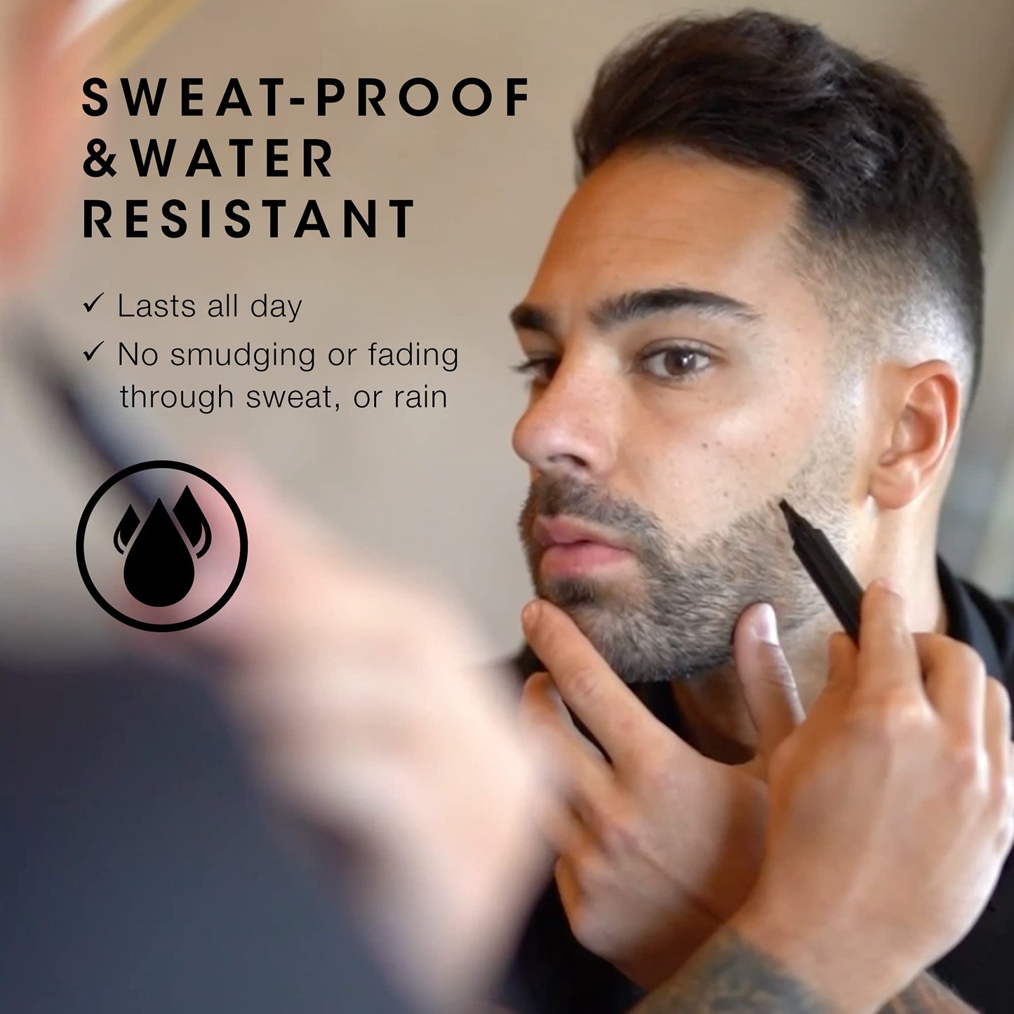 Pacinos Beard Pencil Filler - Water Proof, Long Lasting Coverage & Natural Finish - Beard, Moustache & Eyebrows - Micro-Fork Tip for Seamless Beauty & Personal Care Pacinos