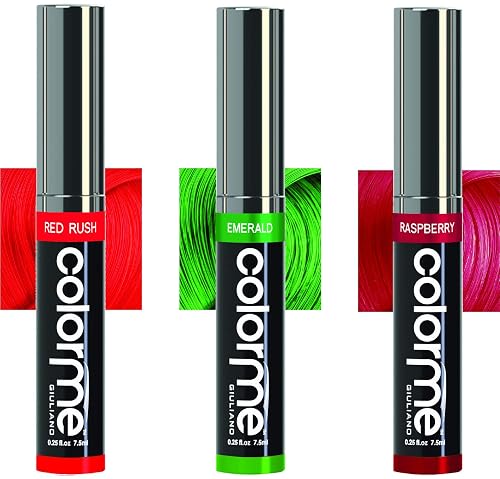 Colorme Temporary Hair Color, Hair Chalk alternative 3PK (Red, Emerald, Raspberry) Beauty & Personal Care Color Me