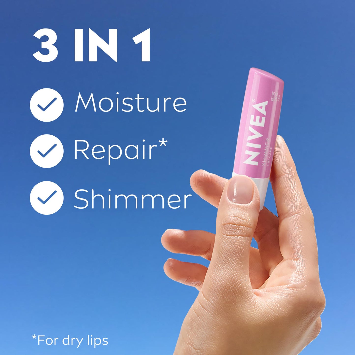 NIVEA Shimmer Lip Care, Shimmery Lip Balm Pack with Shea Butter, Nourishing Oils and Vitamin C & E, 3-in-1 Moisture, Repair and Shimmer, 0.17 Oz Beauty and Personal Care NIVEA