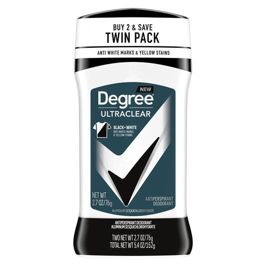Degree Men UltraClear Antiperspirant Deodorant Black+White 2 Count 72-Hour Sweat & Odor Protection Antiperspirant For Men With MotionSense Technology Beauty and Personal Care Degree