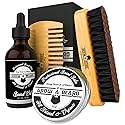 Beard Brush, Beard Comb, Beard Oil, & Beard Balm Grooming Kit for Men's Care, Travel Facial Hair Set for Growth, Styling, Shine & Softness, Great Beauty & Personal Care GROW ALPHA BEARD