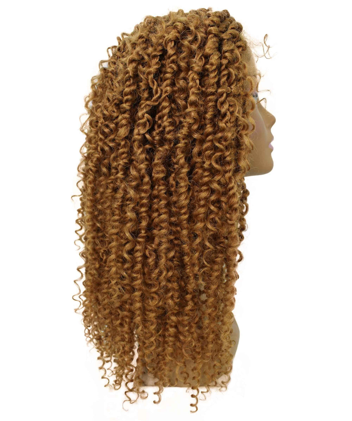 LUXLUXE Tierra Curly 19 in Long 4x4 Hand Tied Lace Braid Braided Wig, Beauty Heat Resistant Fiber, 20+ Shades of Natural, Dip Dyed, & Blended Colors