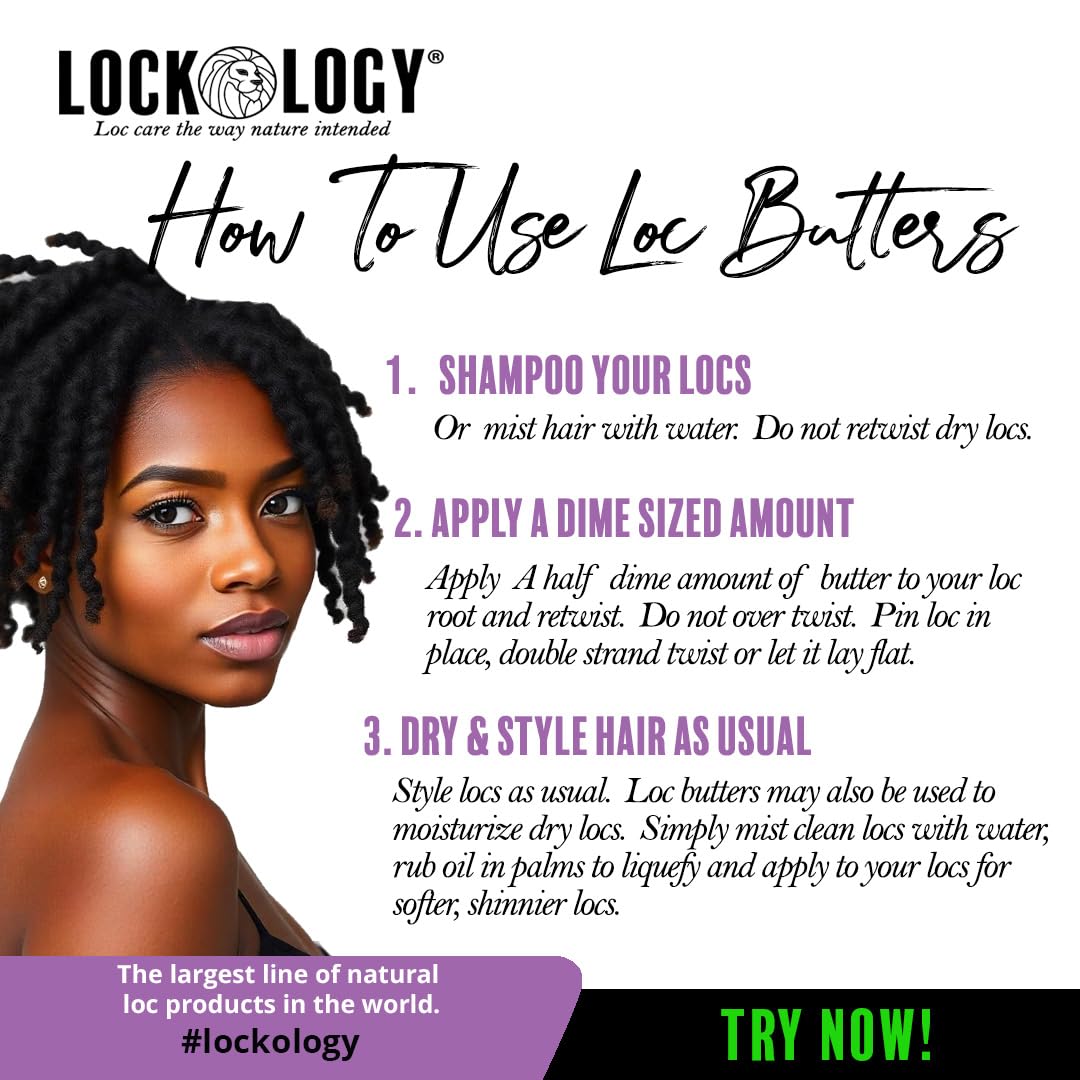 Loc Retwist Butter & Dread Wax for Growth - Lavender Rosemary All Natural NO Build Up Loc Products by Lockology Beauty & Personal Care Lockology