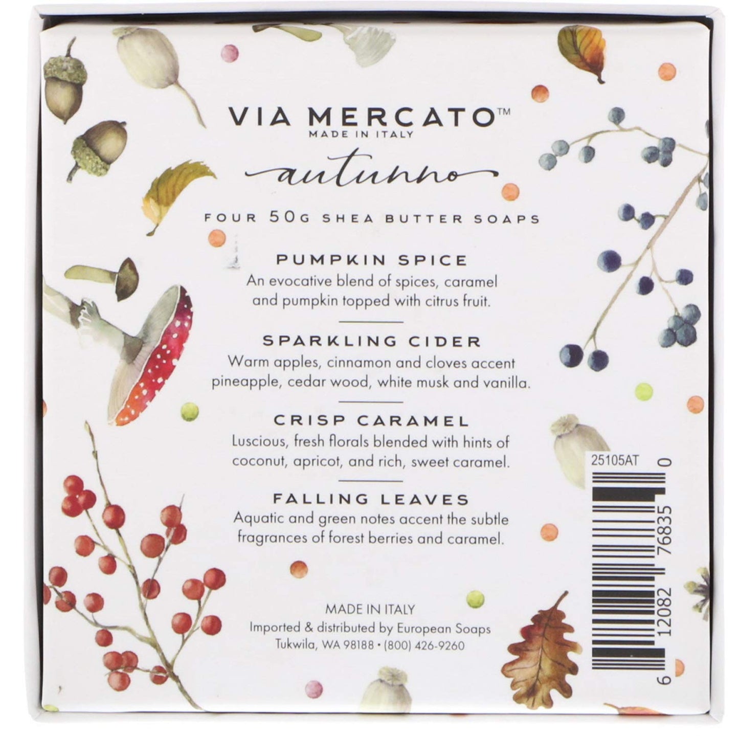 Via Mercato Natale Shea Butter Soap Boutique Luxury Gift Box (Set of 4, 50g Each) - Autunno Beauty & Personal Care Via Mercato