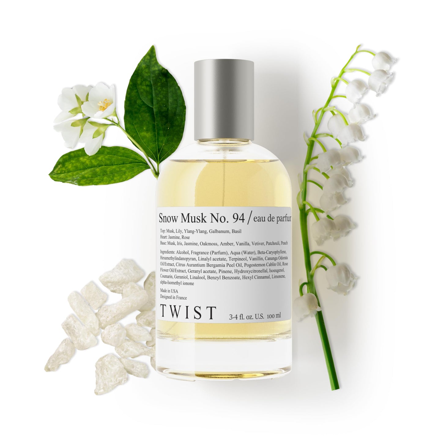 Twist Snow Musk No. 94 Inspired by The Body S. White Musk, Long Lasting Perfume For Women, Paraben Free, Vegan, Clean Ingredients, Fragrance - Spray Beauty & Personal Care HOUSE OF TWIST