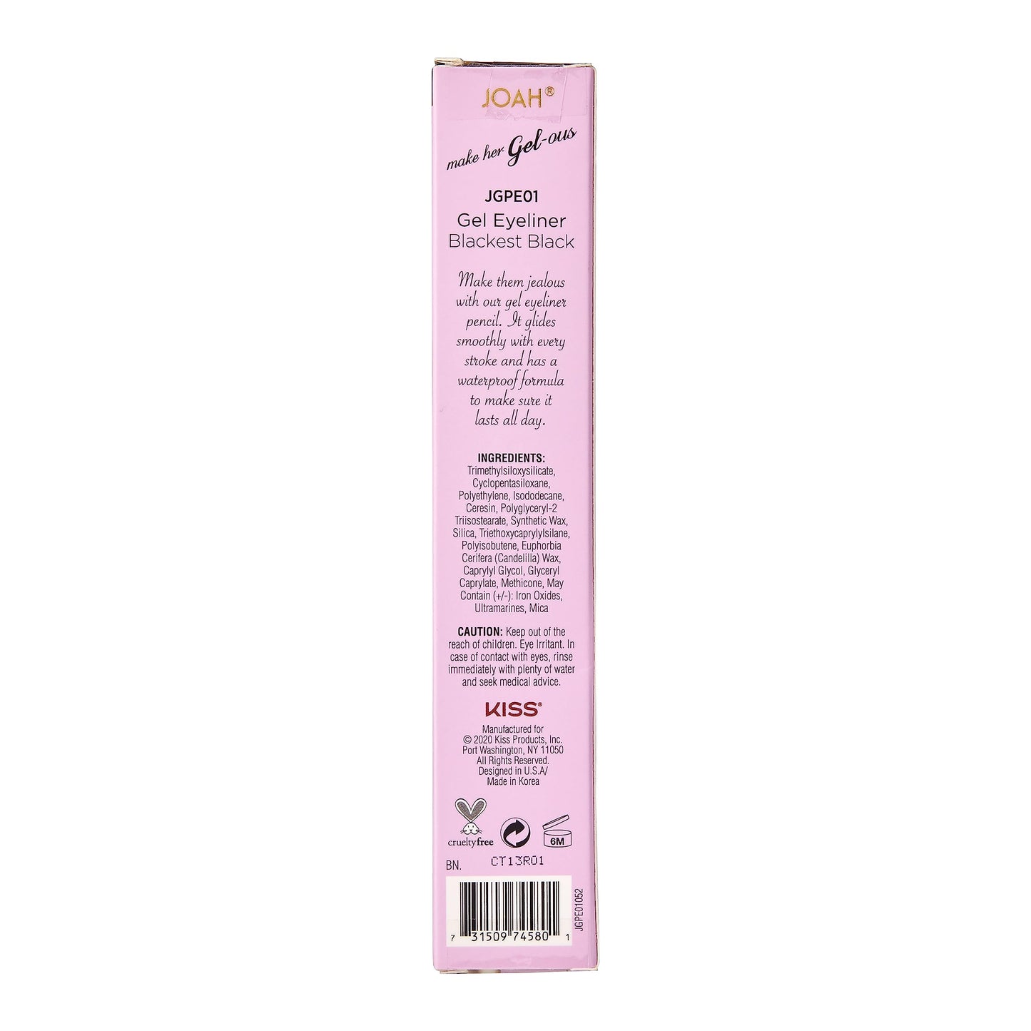 JOAH Smooth Gel Eyeliner Pencil 0.02 oz - Waterproof, Smudge-Proof Long-Lasting Eye Liner with Built-In Sharpener, Silky Glide Gel Formula for Precise Beauty & Personal Care JOAH