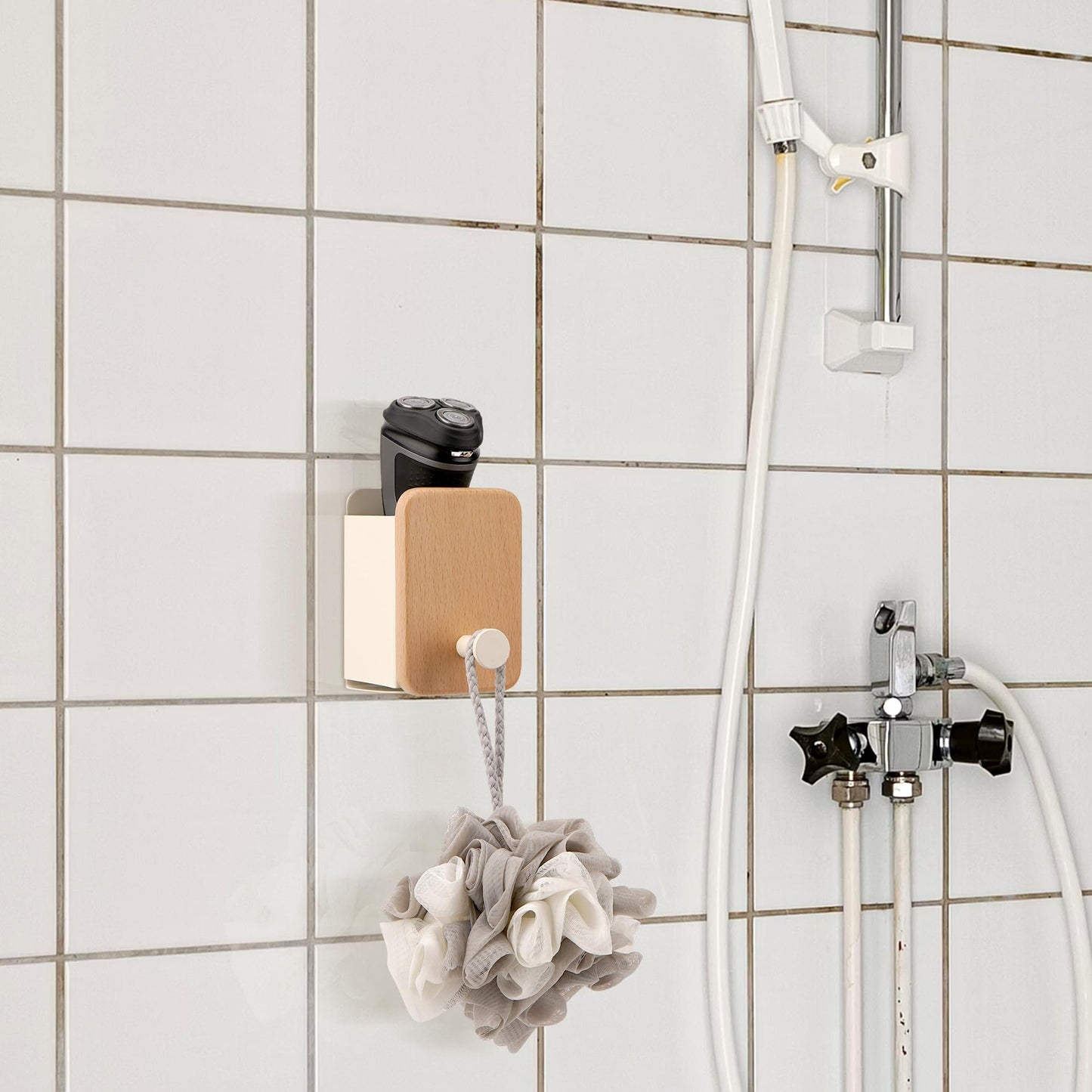 Linkidea No Drilling Electric Shaver Holder, Self-Adhesive Wall Mount Compatible with Philips Norelco Series 2-9, Bathroom Storage Accessories (White) Beauty and Personal Care Linkidea