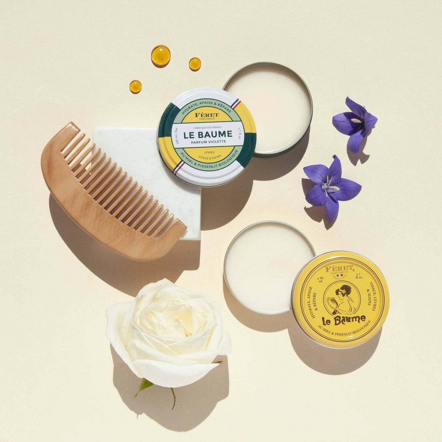 Feret Parfumeur Le Baume Multi-Purpose Balm - Rose Poudré - Deeply Hydrating Moisturizer for Dry Cracked Skin, Lips & Cuticles - Natural Lip Balm Beauty and Personal Care Feret Parfumeur