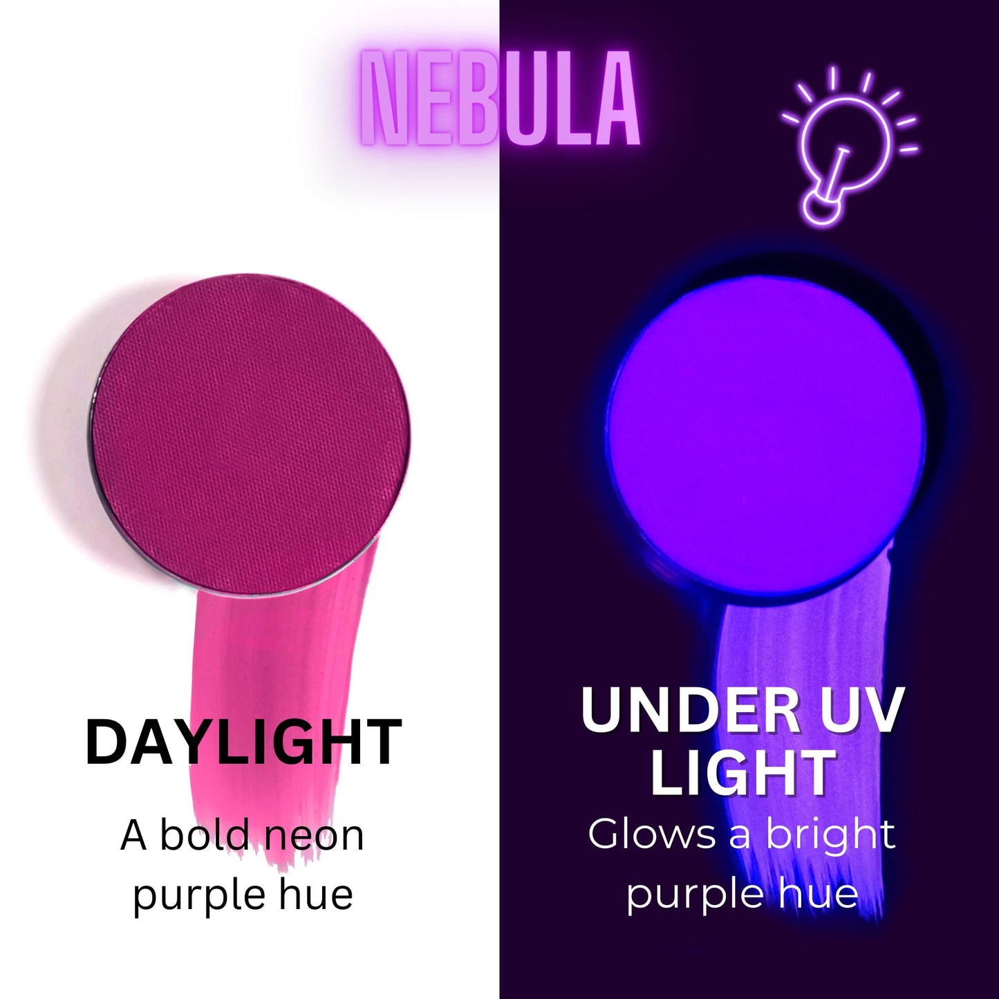Mehron Paradise FX UV Neon Glow - Nebula - Neon Purple/Purple UV 0.25 oz | Pro Water-Activated Shimmer Paint for Raves, Costumes, SFX, Halloween Beauty & Personal Care Mehron