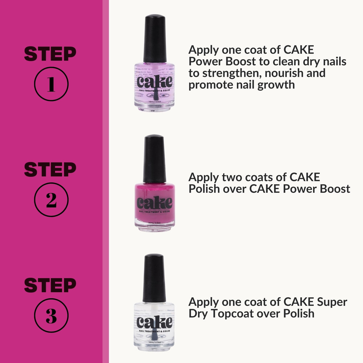CAKE Natural Gel Nail Polish Color, Nail Strengthener and Growth, Nail Repair for Damaged Nails, Fingernail Polish, Natural Nail Polish, Concealer