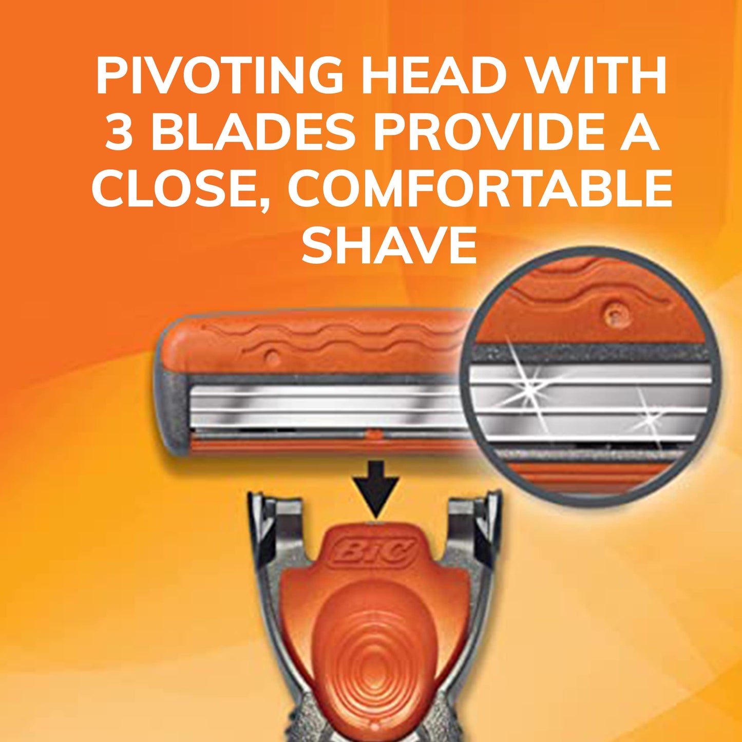 BIC Comfort 3 Hybrid Disposable Razors for Men, 1 Handle and 16 Cartridges With 3 Blades, 17 Piece Razor Kit for Men Beauty and Personal Care BIC