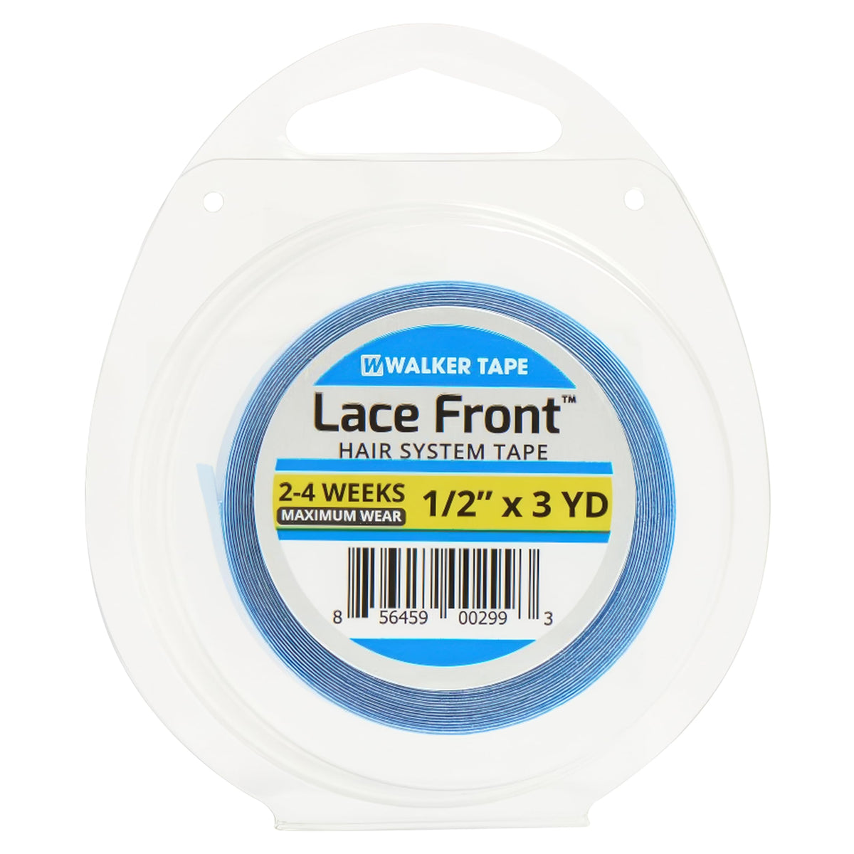 Walker Tape Blue Lace Front Support Tape Roll 1/2" x 3 Yards, Double Sided Wig Tape for Lace Wigs, Toupees, and Tape in Hair Extensions Human Hair,