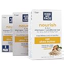 Kiss My Face Nourish 2-in-1 Shampoo and Conditioner Bar, With Oat and Shea Butter, Nourishes and Smooths, For Dry, Dull and Frizzy Hair, Cruelty Free Beauty & Personal Care Kiss My Face