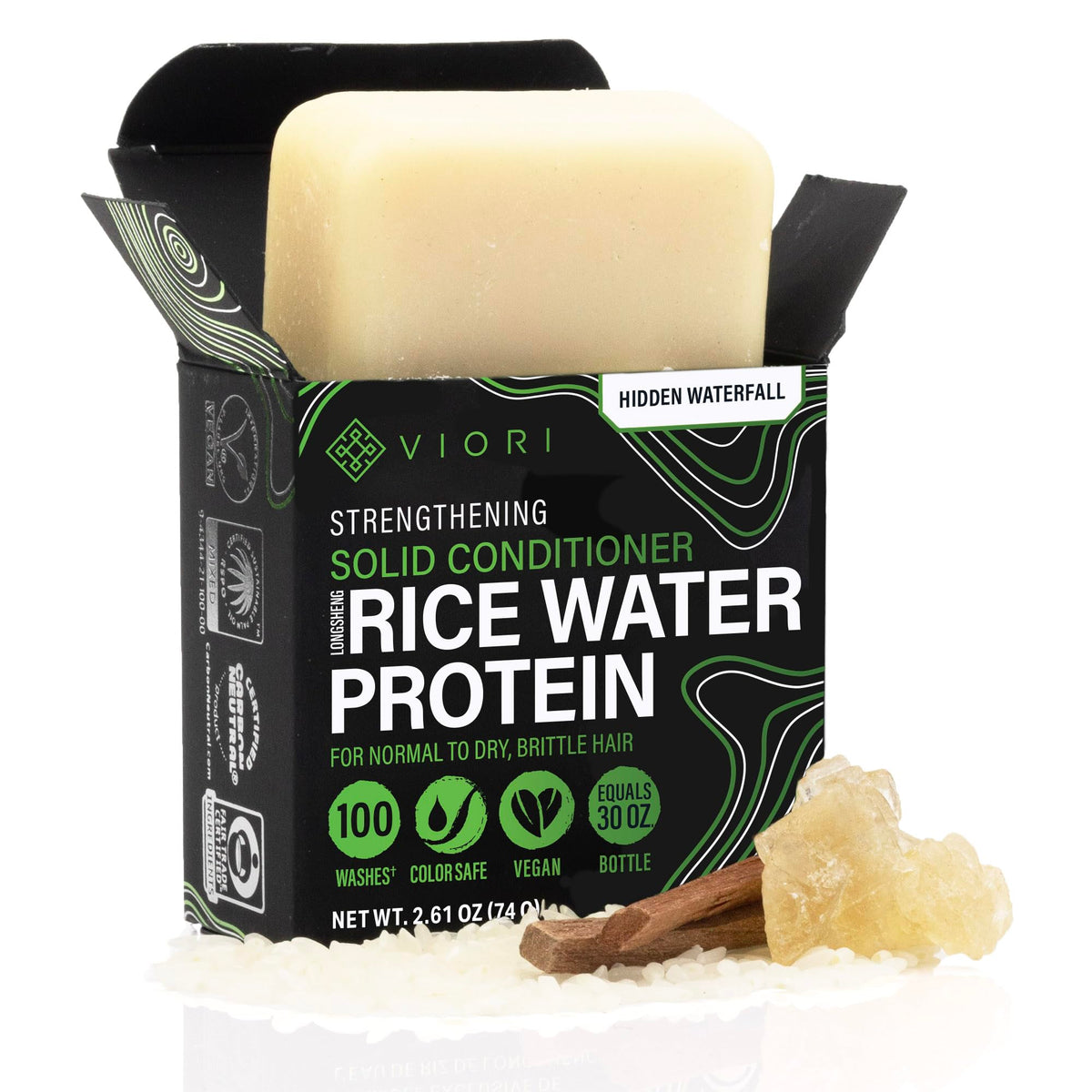 Viori Hidden Waterfall Conditioner Bar Made with Rice Water - Handcrafted All Natural Organic Conditioner Beauty & Personal Care Viori