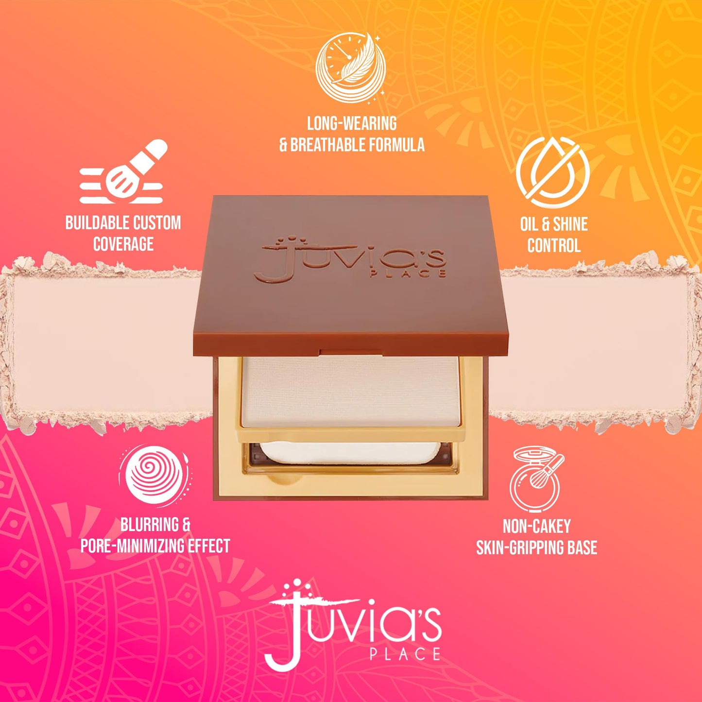 Juvia's Place I Am Magic Powder Foundation - VL2 Valencia - Buildable-Coverage Mattifying Pressed Powder for Pore Vanished Skin - Lightweight Matte Beauty & Personal Care Juvia's Place