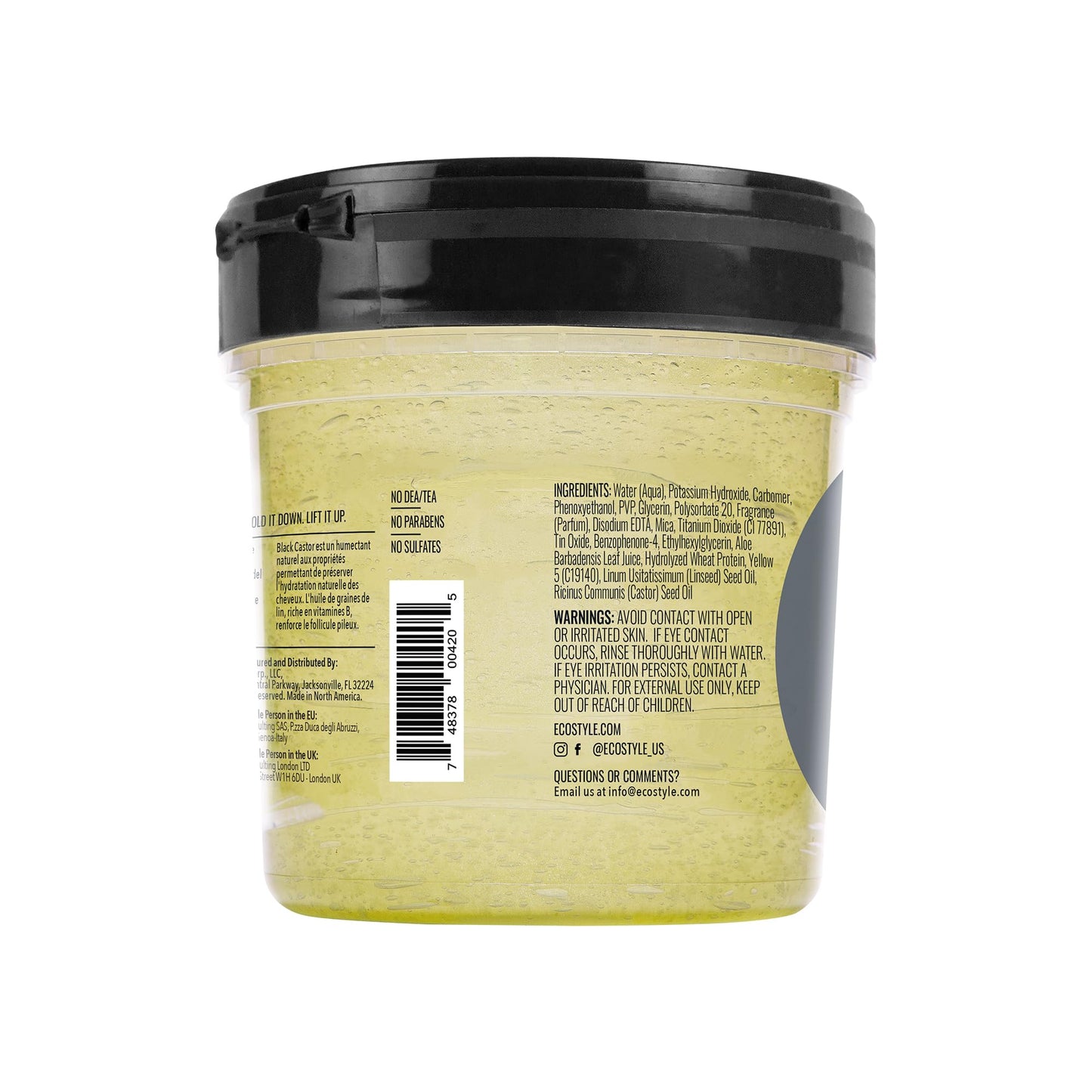 Eco Style Black Castor and Flaxseed Oil Styling Gel - Helps Nourish and Repair Damaged Hair - Promotes Healthy Scalp - Provides Superior Beauty & Personal Care Eco Style