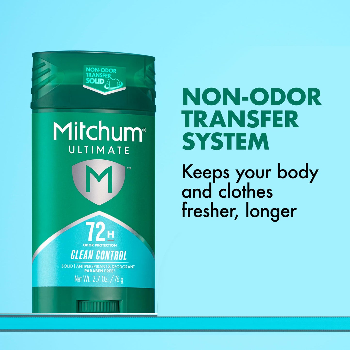 Mitchum Ultimate 72HR Odor Protection Men’s Antiperspirant & Deodorant, Long-Lasting Freshness, Invisible Solid, No White Residue Left on Skin, Clean Beauty and Personal Care Mitchum