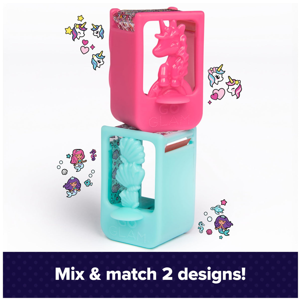 Cool Maker, GO Glam Nail Kit Refill, Unicorn & Mermaid Designs, Style 80 Nails (Packaging May Vary), Arts and Crafts Kids Toys for Ages 7 and up