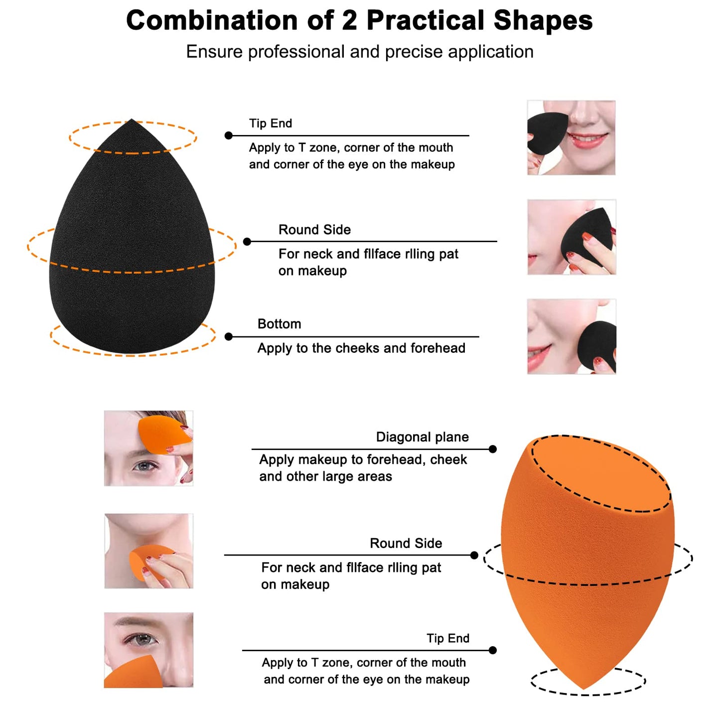12 Pieces Professional Makeup Sponge Set,Latex Free Flawless Soft Setting Face Puffs,Makeup Blending Sponge Cosmetic Applicator Beauty & Personal Care Scartink