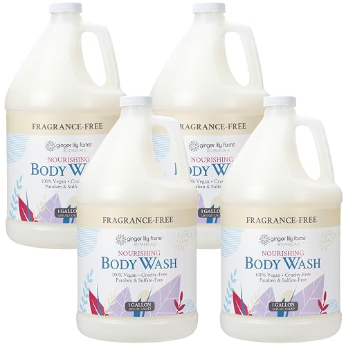 Ginger Lily Farms Botanicals Nourishing Body Wash, 100% Vegan & Cruelty-Free, Fragrance Free, 1 Gallon Refill (Pack of 4) Beauty & Personal Care Ginger Lily Farms