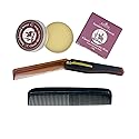 Sandalwood Mustache Wax Kit - Classic Scented Wax with Extra Strong Hold, 5.5" Folding Comb & 5" Fine/Coarse Travel Comb Beauty & Personal Care G.B.S