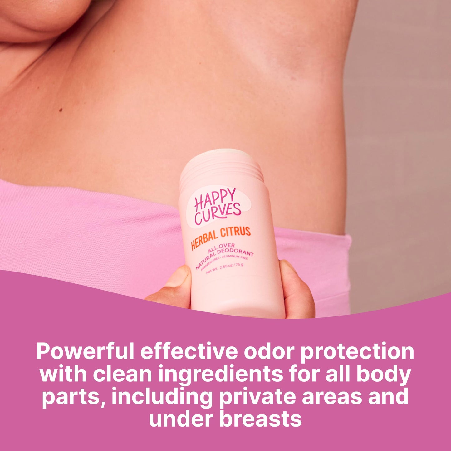 HAPPY CURVES Whole Body Deodorant for Women - Aluminum-Free - Sensitive Skin Invisibile All Day Layer of Full Body Protection for Odor Control Only Beauty and Personal Care HAPPY CURVES