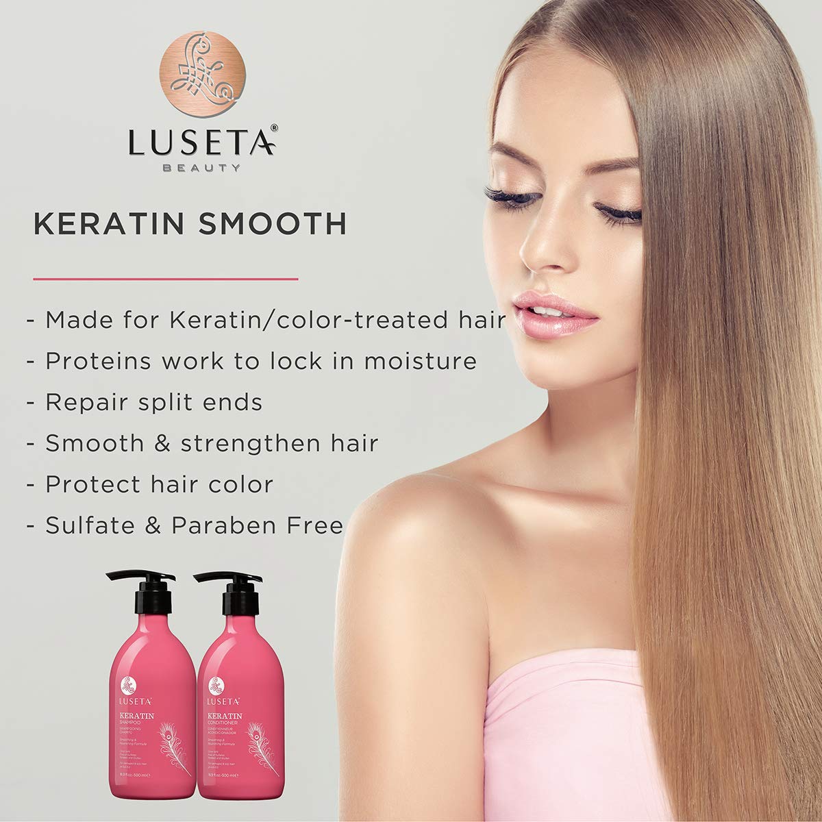 Luseta Keratin Shampoo for Dry and Damaged Hair 33.8 Oz Beauty & Personal Care L LUSETA