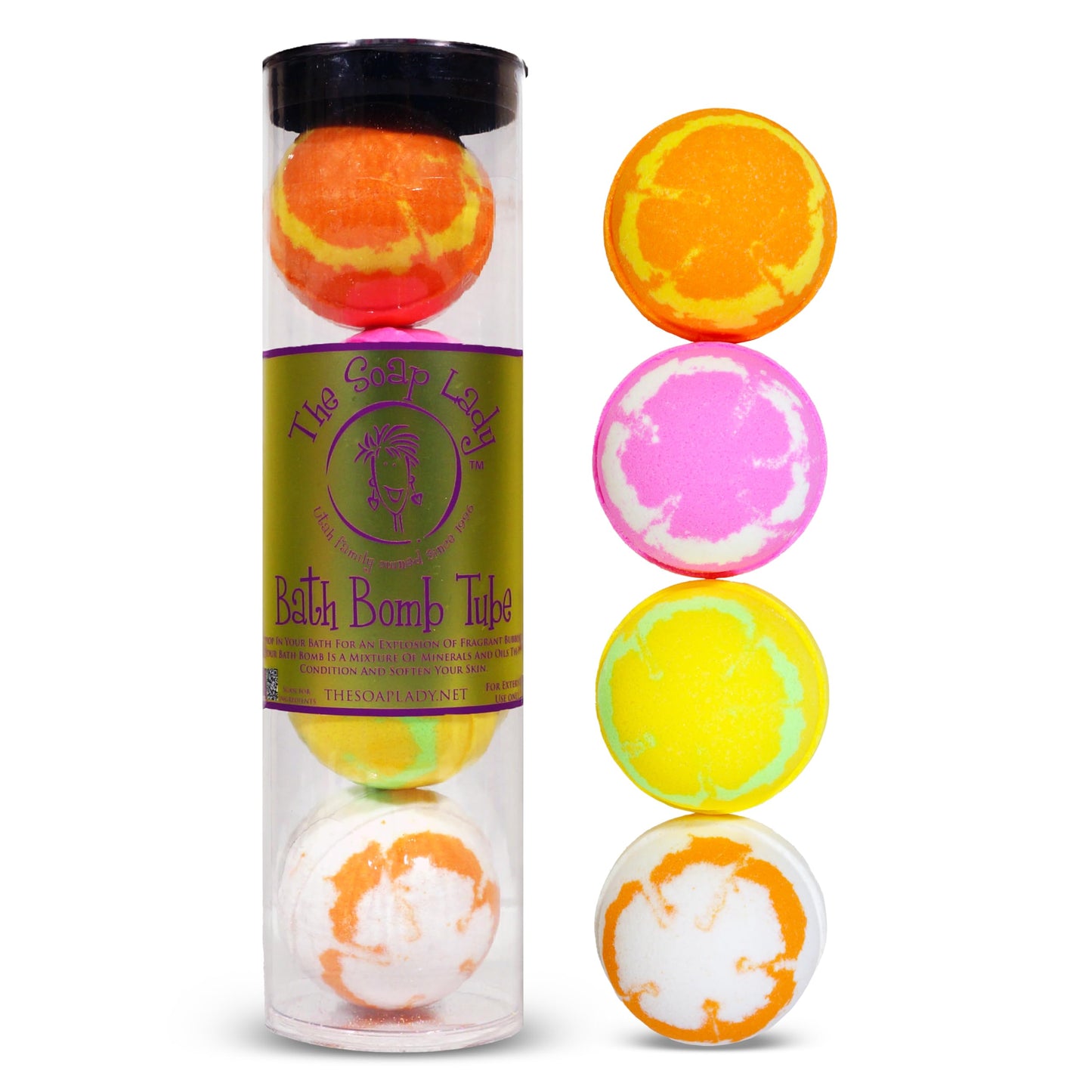 The Soap Lady Bath Bombs - Citrus Grove, Grapefruit, Lemon Lime, & Satsuma - 4 Pack Beauty & Personal Care The Soap Lady