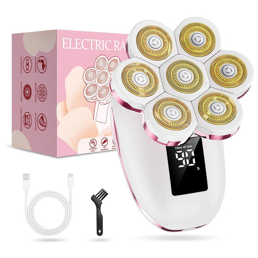 Electric Razors for Women, 7D Floating Head Cordless Shaver, Wet/Dry Painless Hair Remover with Detachable Head, Waterproof for Face, Legs, Underarm Beauty and Personal Care CIVZNG