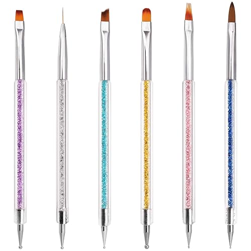 iminoo 6PCS Nail Art Brushes,Double Ended Nail Liner Brush Dotting Pen Nail Art Point Drill Drawing Tools,Double Ended Nail Art Brushe for DIY Nail Beauty & Personal Care iminoo