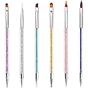 iminoo 6PCS Nail Art Brushes,Double Ended Nail Liner Brush Dotting Pen Nail Art Point Drill Drawing Tools,Double Ended Nail Art Brushe for DIY Nail Beauty & Personal Care iminoo