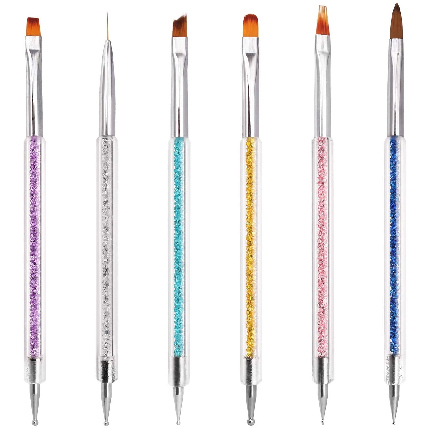 iminoo 6PCS Nail Art Brushes,Double Ended Nail Liner Brush Dotting Pen Nail Art Point Drill Drawing Tools,Double Ended Nail Art Brushe for DIY Nail Beauty & Personal Care iminoo