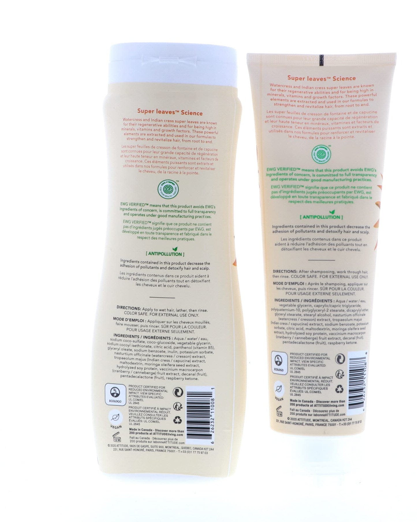 ATTITUDE Super Leaves Volume Shine Shampoo Conditioner- Soy Protein & Cranberries Bundle with Vitamin B5 Watercress Indian Cress, Raspberry, 16 Fl Oz Beauty & Personal Care ATTITUDE