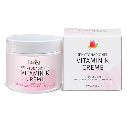 Reviva Labs Vitamin K Crème for Bruising, Under-Eye Dark Circles, and Wrinkles with Soybean Oil and Natural Fruit Extracts - 2 Oz, for Skin and Face Beauty & Personal Care Reviva Labs