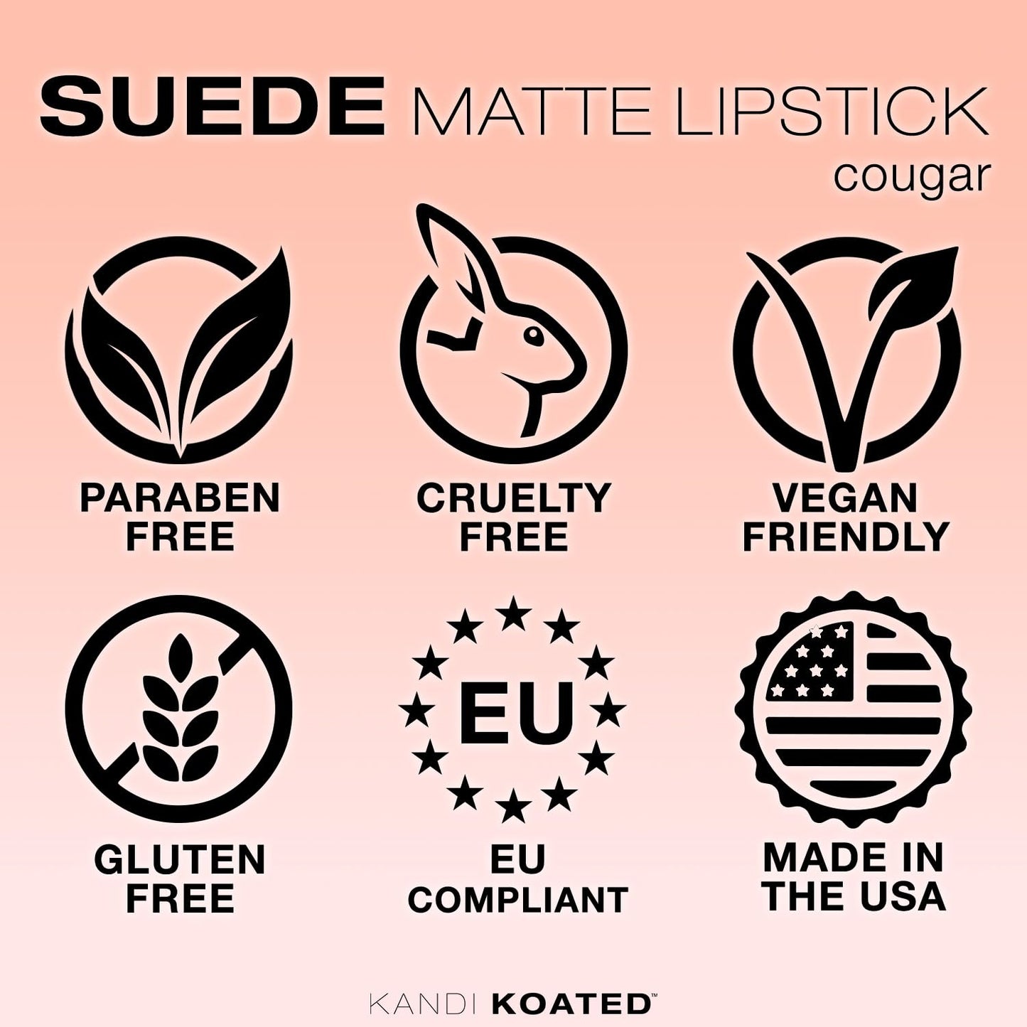 Kandi Koated Suede Matte Lipstick - Cougar A Slate Blue-Gray - Highly Pigmented Long-Lasting Matte Lipstick for Women - Creamy Smooth Finish - Vegan, Beauty & Personal Care Kandi