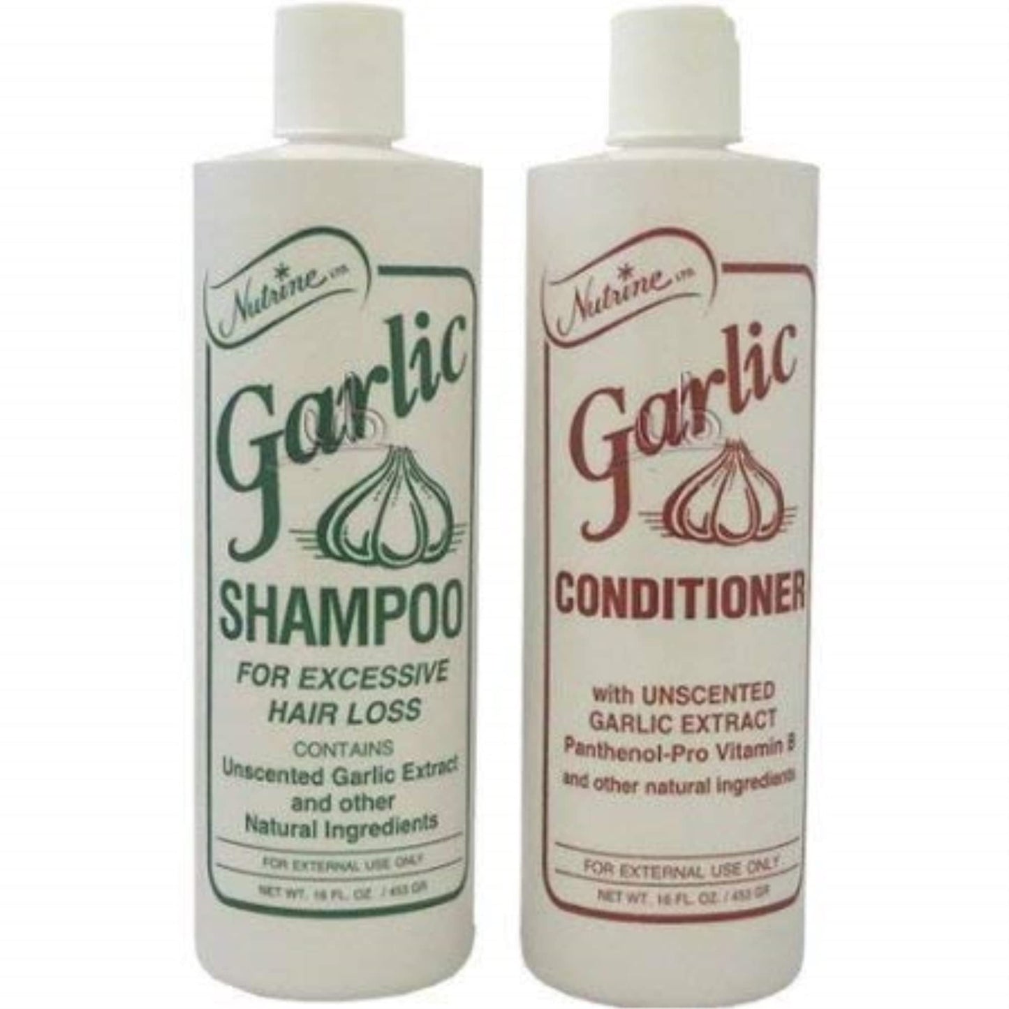 Nutrine Garlic Shampoo + Conditioner 20oz Combo Unscented Beauty & Personal Care Nutrine