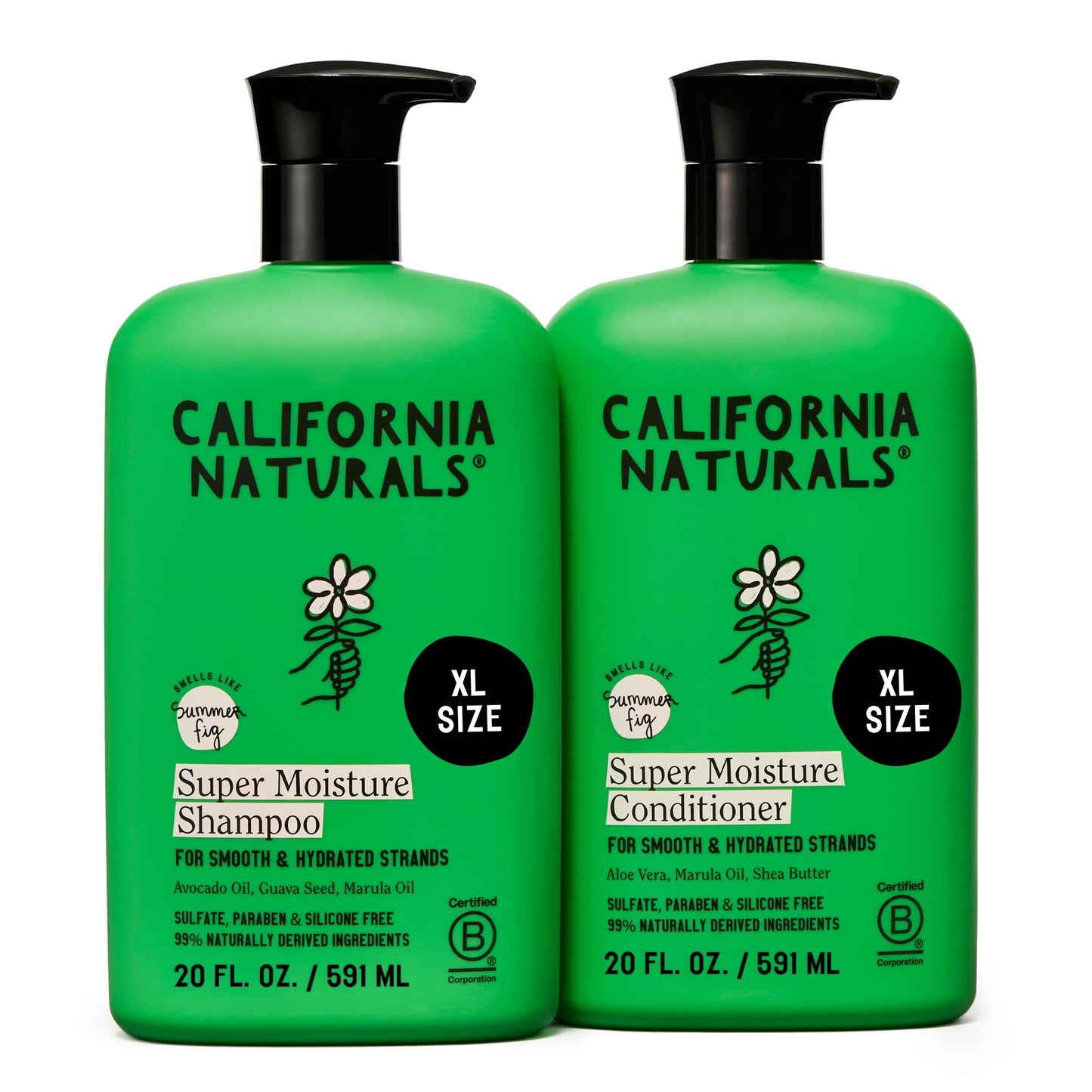 California Naturals Moisture Shampoo and Conditioner for Dry, Damaged Hair, Hair Care Bundle for Women and Men, Natural, Vegan, Cruelty, Silicone Beauty & Personal Care California Naturals