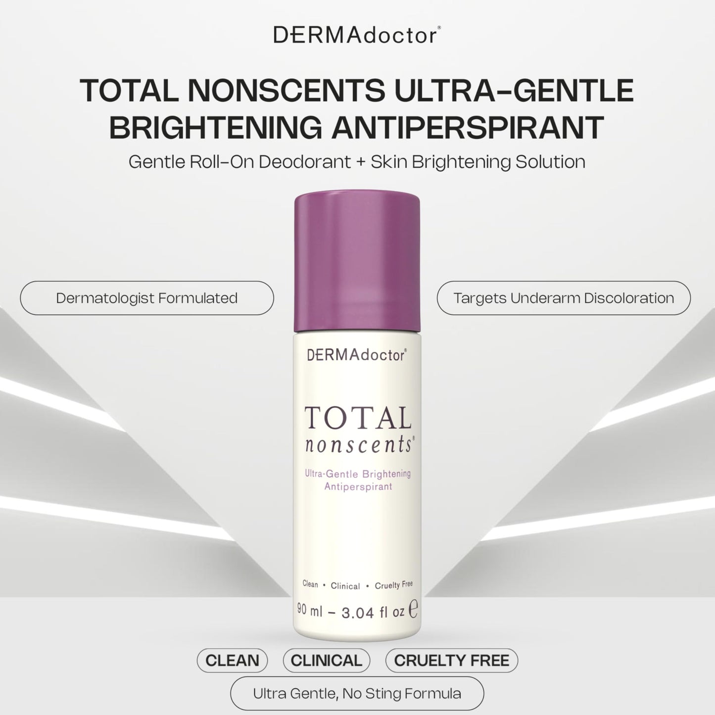DERMAdoctor Antiperspirant for Women Sensitive Skin, Total NonScents Ultra-Gentle Illuminator, Unscented Clinical Strength Antiperspirant Deodorant Beauty and Personal Care DERMAdoctor