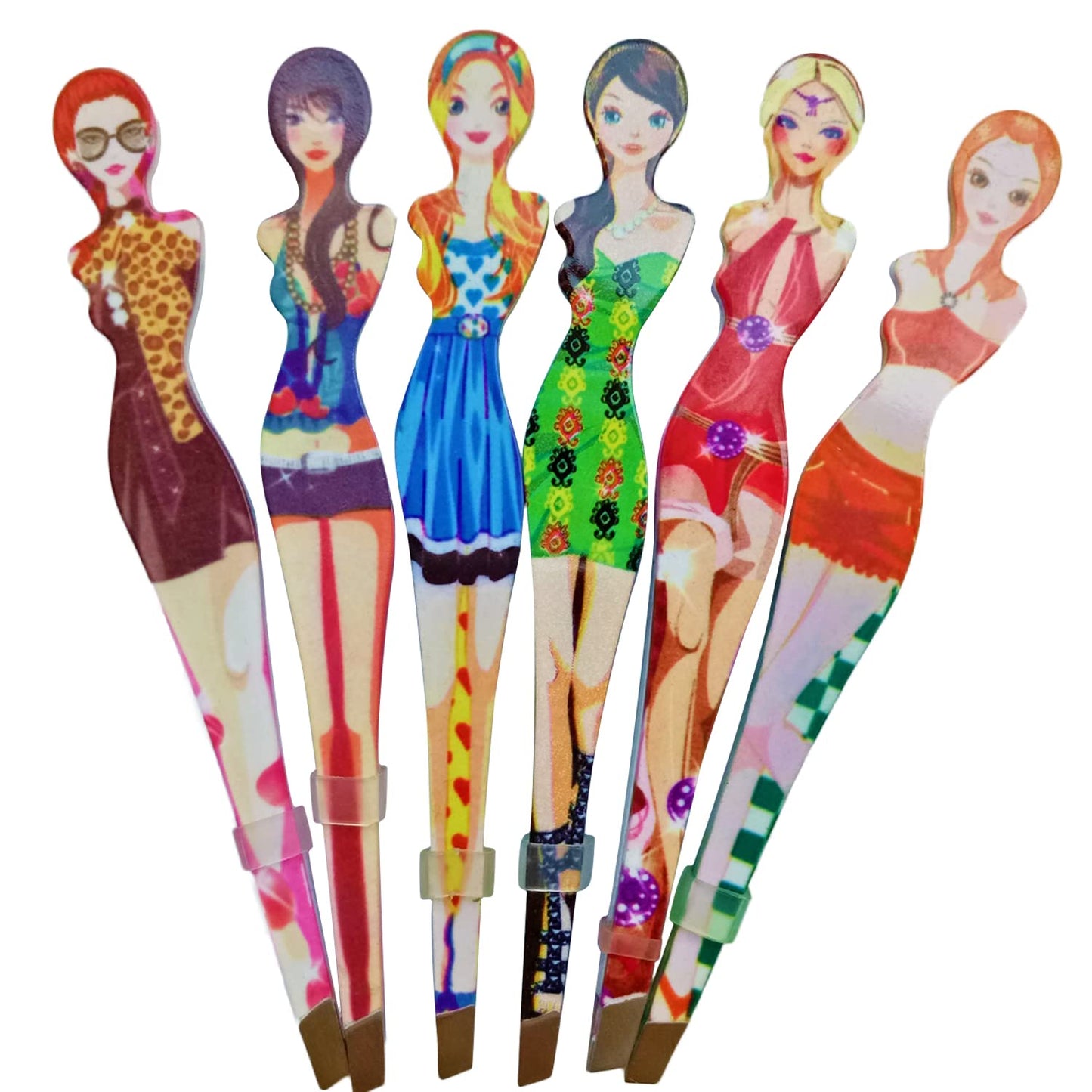 Tvoip 6Pcs Professional Girl Eyebrow Tweezer Stainless Steel Slanted Eyebrow Tweezers Eyebrows Hair Remover Tools Cosmetics Beauty (random color) Beauty and Personal Care Tvoip