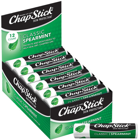 ChapStick Bulk Lip Balm, Classic Spearmint 12-Pack - Cool & Refreshing Lip Moisturizer for Dry Lips, 0.15 Oz Ea Beauty & Personal Care ChapStick