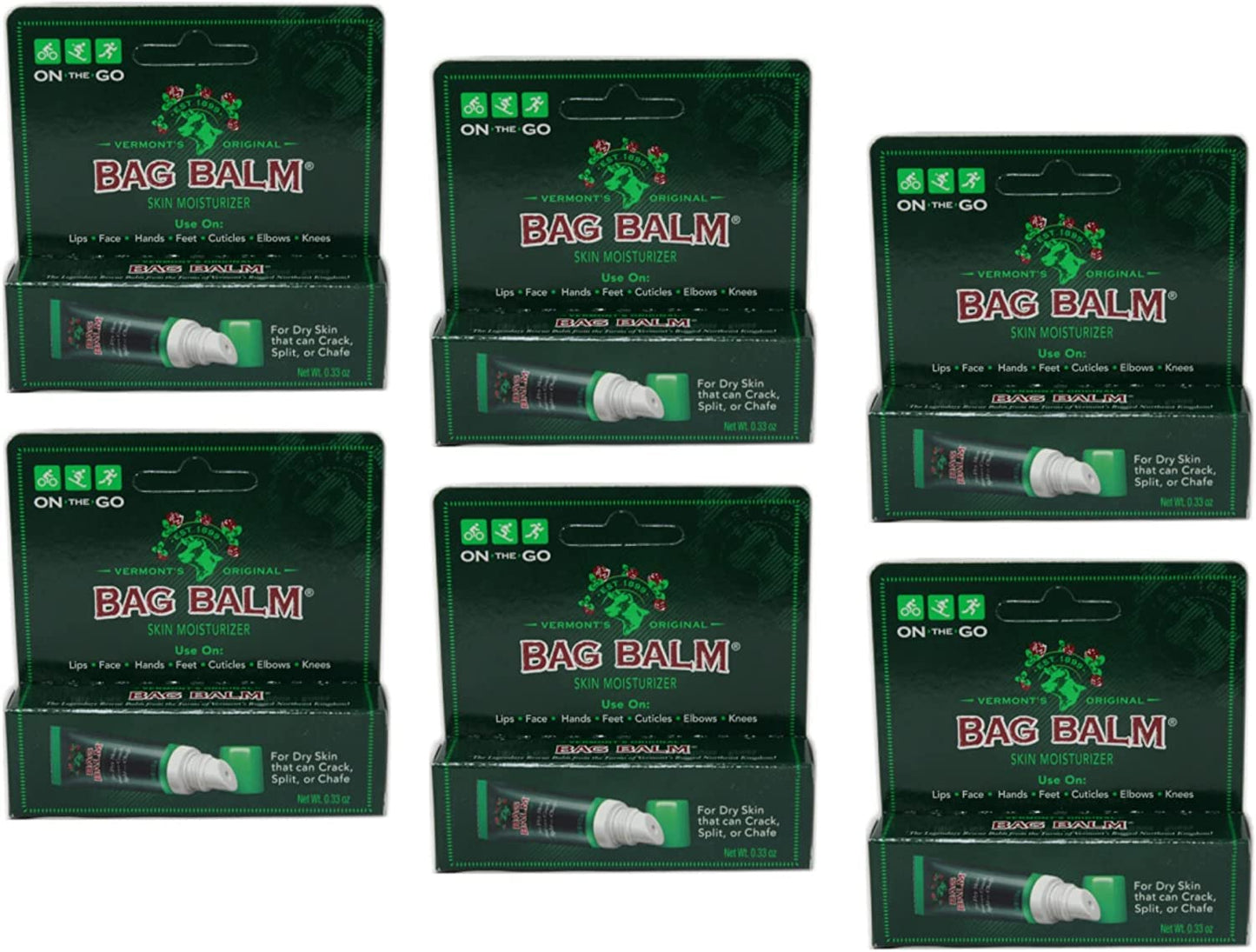 Bag Balm - 0.33 Ounce On-the-Go Tube (6-Pack) Beauty and Personal Care Bag Balm
