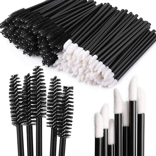 Tbestmax 200 Disposable Mascara Wand Spoolies and Lip Brushes, Lipstick Lipgloss Applicator for Eyebrow Eyelash Extension Makeup Kits Black Beauty & Personal Care Tbestmax