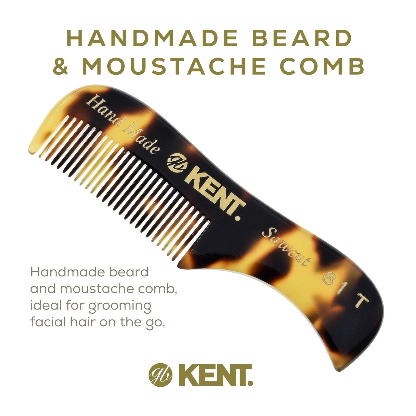 Kent 81T TY (2.8) Pocket Comb - Fine Tooth Beard, Mustache, and Grooming Comb for Travel Styling Kit Beauty and Personal Care KENT