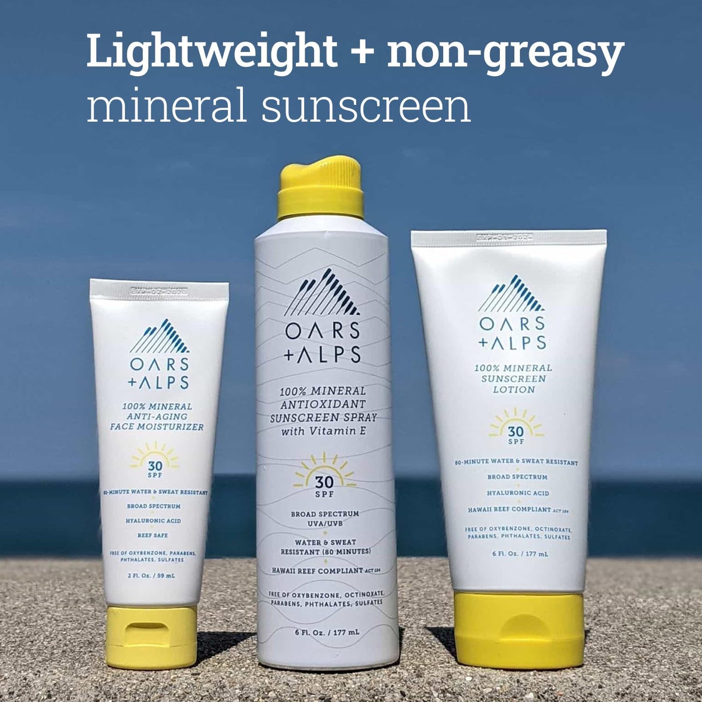 Oars + Alps Sunscreen Spray for Face & Body, SPF 30 Spray Sunscreen Infused with Vitamin E & Antioxidants, No White Residue, Water & Sweat Resistant Beauty & Personal Care Oars + Alps