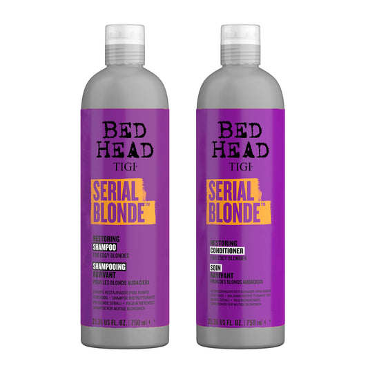 TIGI Bed Head Serial Blonde Restoring Shampoo & Conditioner Set for Damaged Blonde Hair, Hydrolyzed Keratin, 25.36 fl oz, 2 Pack Beauty & Personal Care TIGI