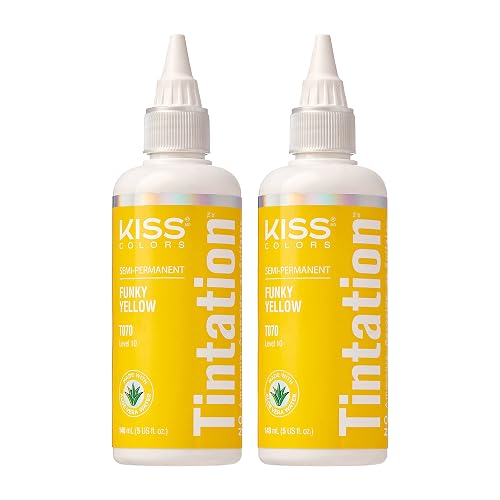 Red by Kiss Tintation Semi-Permanent Hair Color, Aloe Vera Water Based, Argan Oil, Olive Oil, Collagen & Keratin, Long-Lasting Color Dye (Funky Beauty & Personal Care Red by Kiss