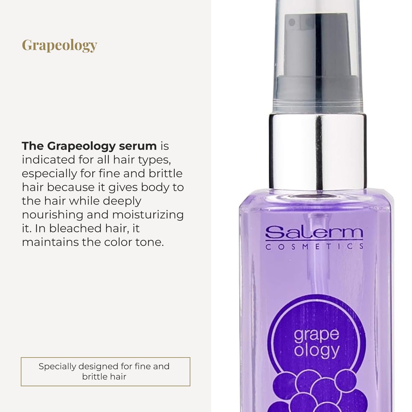SALERM - Grape Seed Oil - Salerm Grapeology Biokera Natura - 60 ml - Split Ends Repair - Hydrating Serum for Dry and Damaged Hair - Antioxidant Beauty & Personal Care SALERM