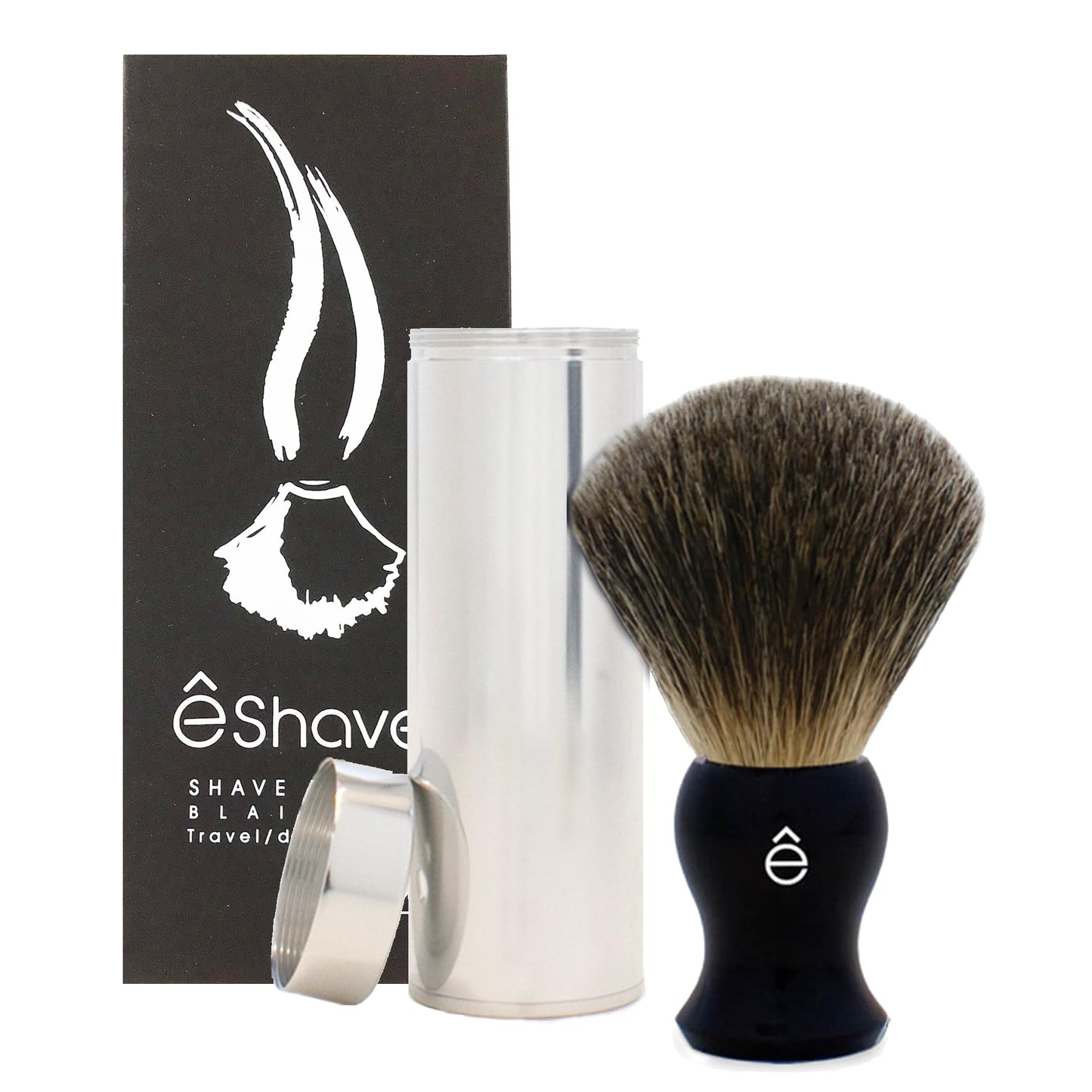 êShave Fine Badger Hair Travel Shaving Brush, Black Beauty and Personal Care eShave