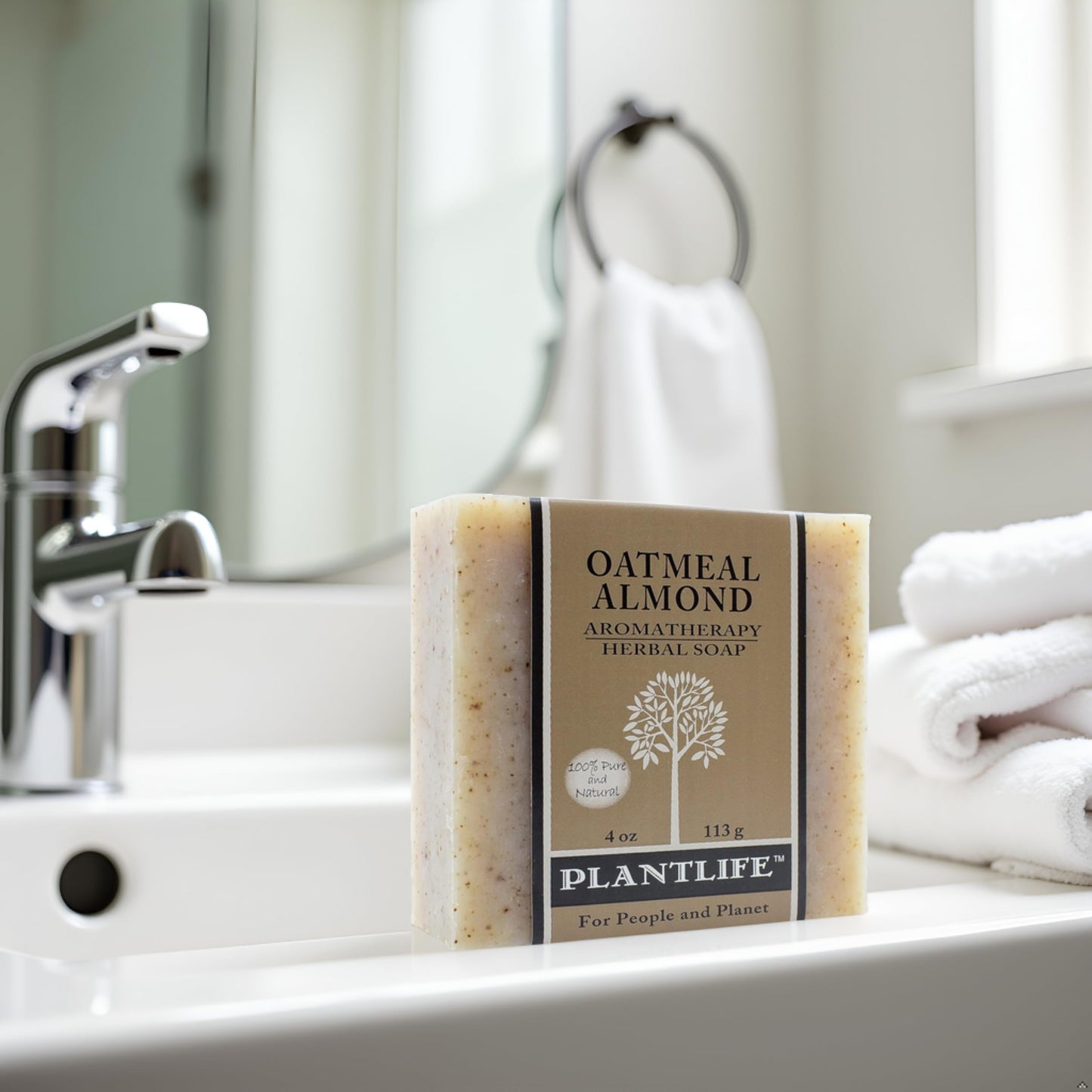 Plantlife Oatmeal Almond Bar Soap - Moisturizing and Soothing Soap for Your Skin - Hand Crafted Using Plant-Based Ingredients - Made in California 4oz Beauty & Personal Care Plantlife