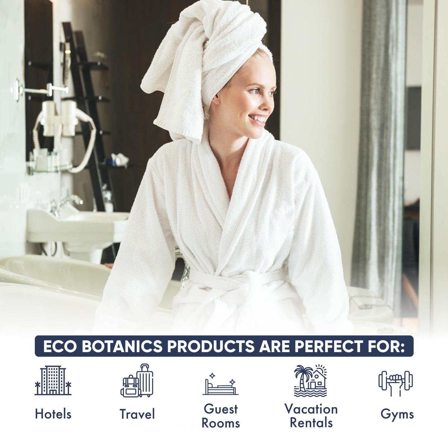 Eco Botanics Hotel Amenities Set | 10.14oz Pump Bottles | Shampoo, Conditioner, Hand & Body Wash, and Lotion | Set of 4 Beauty & Personal Care Terra Pure